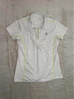 Peter Millar Golf Shirt Women’s Size M White 1/4 Zip Element 4 UPF 50+ Preowned